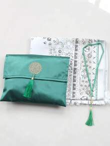 Middle Eastern Style Flower Blanket Set With Storage Bag Bead String, Lightweight, Convenient, Comfortable, Non Slip Blanket - Multicolor - View 4