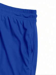 Sport MetroGents Men's Dragon Print Drawstring Waist Sports Shorts - Blue - View 4