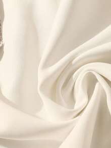 SHEIN 夏季大码优雅连衣裙，饰有缎带 - 杏色 - 查看 4