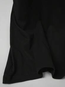 SHEIN LUNE Camiseta casual de uso diario de unicolor y hombros descubiertos para mujer - Negro - Ver 7