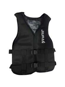 1PC Adult Life Jacket, Large Buoyancy, Adjustable Straps, Breathable & Quick-Drying, Exterior Material Is Chloroprene Rubber, Thickened And Anti-Collision, Suitable For Swimming, Diving, Motor Boating And Fishing, Beach Essentials, Beach Accessories - Black - View 2