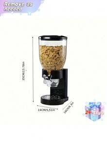 1pc Cereal Dispenser, Single/Double Cup Dry Goods Storage Container, Oatmeal, Nut And Candy Dispenser, Cereal Storage Box, Suitable For Office, Home, Party And Other Occasions. - Multicolor - View 4