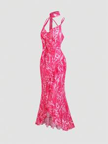Sweetra Vestido asimétrico con volantes en el bajo, estilo sexy para vacaciones Y2K - Multicolor - Ver 4