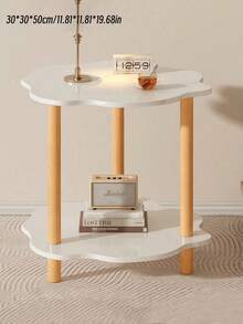 1 pieza Mesa de centro, Mesa lateral para sala de estar, Gabinete lateral, Apartamento pequeño sencillo, Mesa lateral fácil, Casa de alquiler, Dormitorio, Uso doméstico, Mesa de noche, Mesa móvil de dos niveles - Multicolor - Ver 5