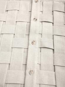 SWAVVY 男士夏季休闲纯色梭织衬衫 - 杏色 - 查看 6