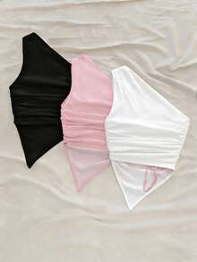 Soleia 3pcs/Set Plus Size Casual Minimalist Tank Top Set, Suitable For Summer - Multicolor - View 2