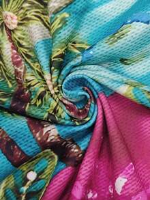 Glimmora Women's Regular Fit Palm Tree Print Cropped Camisole Tank Top - Multicolor - View 5