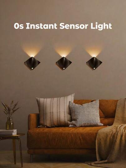 Teckwe 壁灯，LED灯，霓虹灯，鱼形感应灯，室内壁灯，卧室楼梯客厅壁灯，现代主义LED壁灯，家居装饰