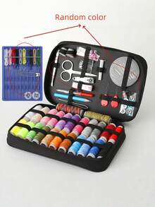 1pc Portable Sewing Kit With Thread Scissors Needles Measuring Tape For Emergency Repairs Travel Home Use Storage Bag Suitable For Beginners Adults Travelers​ - Multicolor - View 11