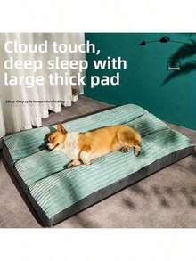 Comfortable Striped Square Pet Bed - Soft & Durable, Suitable For Small To Large Dogs, All Season, Removable, Applicable For Dog Boarding, Puppy Raising, Indoor/Outdoor, Travel And Various Occasions - Multicolor - View 13