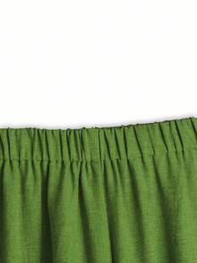 EMERY ROSE 大码休闲纯色衬衫和裤子两件套 - 薄荷綠 - 查看 4