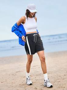 SHEIN Women's Woven Casual Bermuda Shorts - Black - View 7