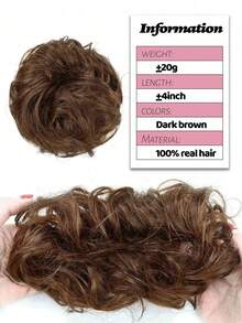 1 件发髻接发真人发髻女士高髻假发深棕色接发初学者友好日常使用棕色接发 - S2 - 查看 5