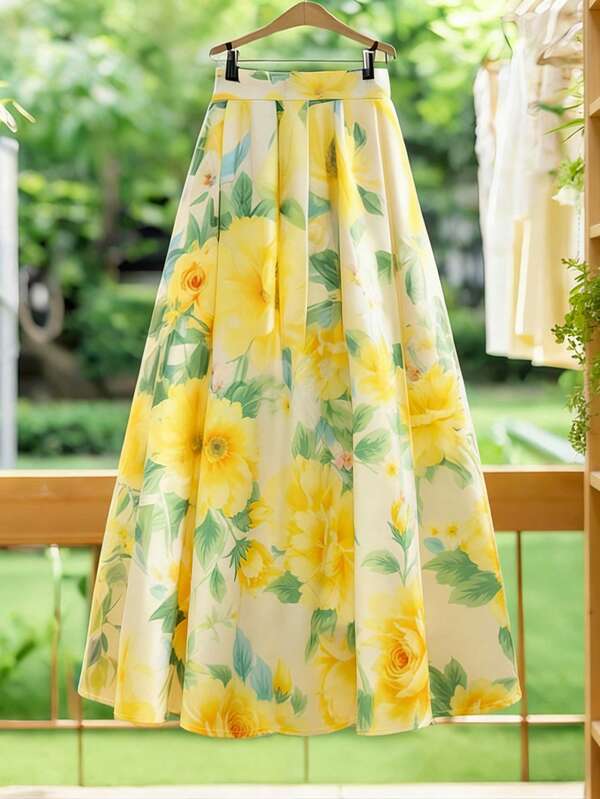 Franclia 女士印花休闲半身裙，适合度假、通勤、商务、日常休闲穿着和职业装。