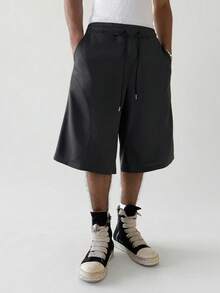 PAVTROS Men's Drawstring Waist Pocket Casual Versatile Daily Wear Shorts - Light Grey - View 1