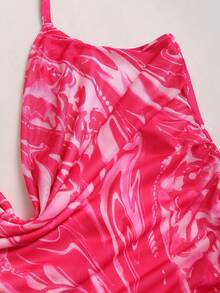 Sweetra Vestido asimétrico con volantes en el bajo, estilo sexy para vacaciones Y2K - Multicolor - Ver 6
