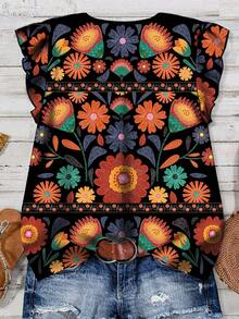 EMERY ROSE Áo sơ mi nữ in hoa, kiểu dáng thường ngày, thích hợp cho mùa hè. - Nhiều màu - Xem 2