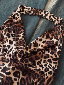 Glimmora 女士 Y2K 豹纹垂领时尚吊带衫 - 彩色 - 查看 3