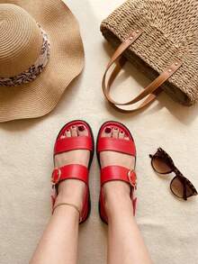 HUARACHE WITH TWO STRIPS - ROJO - View 2
