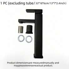 1PC 4-Inch Widespread Bathroom Faucet, Modern Bathroom Sink Faucet With Ceramic Valve Core, Water-Saving, Includes Installation Accessories, Single Hole Countertop Basin Mount - Black - View 9
