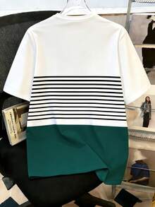 Manfinity Joysei Diseño de estampado de pato en los músculos abdominales, ropa deportiva casual de verano de moda para hombres, parte superior para hombres - Multicolor - Ver 2