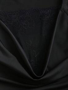 Sweetra Vestido negro de mujer con tirantes anudados en el hombro asimétrico para primavera/verano, vestido mini ajustado de unicolor y elegante con un toque de madurez - Negro - Ver 6