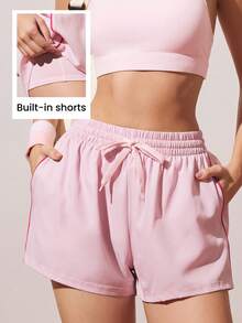 CourtClass Quần short thể thao dáng rộng, cạp chun, có dây rút. - Hồng - Xem 3