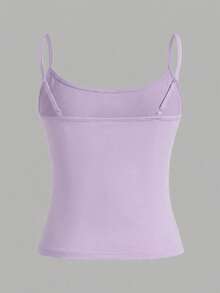 SHEIN EZwear Bộ 3 áo hai dây dáng ngắn cho nữ, áo tank top ôm sát gợi cảm cho mùa hè, màu hồng/vàng/tím. - Nhiều màu - Xem 9