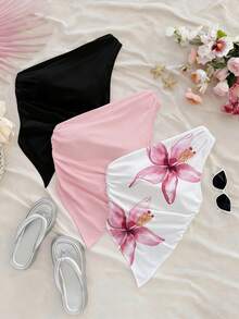 Soleia 3pcs/Set Plus Size Casual Minimalist Tank Top Set, Suitable For Summer - Multicolor - View 5
