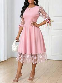 SHEIN Lady 女士度假连衣裙 - 粉色 - 查看 5