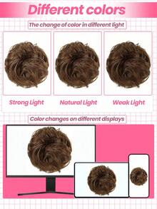 1 件发髻接发真人发髻女士高髻假发深棕色接发初学者友好日常使用棕色接发 - S2 - 查看 7