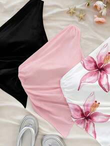 Soleia 3pcs/Set Plus Size Casual Minimalist Tank Top Set, Suitable For Summer - Multicolor - View 4
