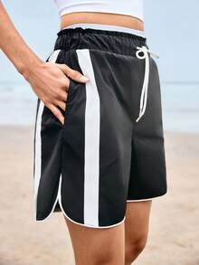 SHEIN Women's Woven Casual Bermuda Shorts - Black - View 5