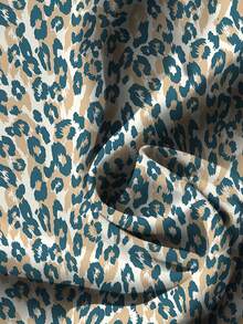 SHEIN LUNE Camisa casual de talla grande con estampado de leopardo, adecuada para el verano - Multicolor - Ver 4
