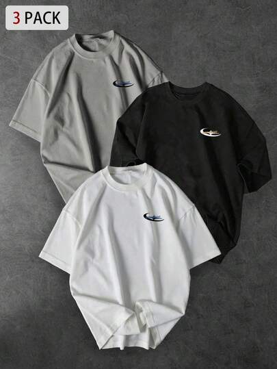 Sport MetroGents Men's Round Neck Letter Print Casual Versatile Daily Wear & Sports Short Sleeve T-Shirt