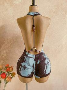 Soleia 春夏新款休闲度假西部海滩婚礼宾客着装毕业早午餐圣帕特里克节春假复活节音乐节优雅波西米亚热带性感露背水钻亮片派对约会女士连体裤 - 彩色 - 查看 2