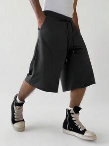 PAVTROS Men's Drawstring Waist Pocket Casual Versatile Daily Wear Shorts - Light Grey - View 5