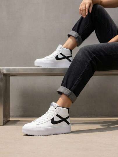  Zapatos hombre mujer casuales de piel ecologica color básico choclo zapatilla tipo lona multicolor PANAM botín planos de gran calidad unisex tenis moda urbano 22mx 26mx ideal para combinar con todo skate choclo gym cómodos de excelente calidad blanco 010711