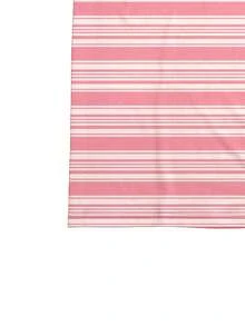 Striped Letter Print Round Neck Short Sleeve T-Shirt, Summer - White - View 3
