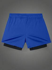 Sport MetroGents Men's Dragon Print Drawstring Waist Sports Shorts - Blue - View 2