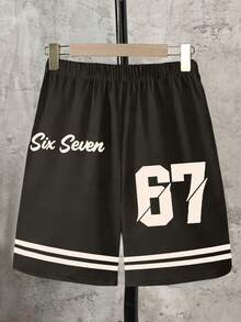 SHEIN 2件套青少年男童短袖圆领T恤+口袋短裤 - 彩色 - 查看 6