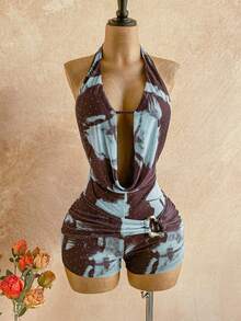 Soleia 春夏新款休闲度假西部海滩婚礼宾客着装毕业早午餐圣帕特里克节春假复活节音乐节优雅波西米亚热带性感露背水钻亮片派对约会女士连体裤 - 彩色 - 查看 6