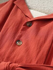 GlowEve Women's Elegant Sleeveless Button Jumpsuit, Suitable For Commuting - Redwood - View 8