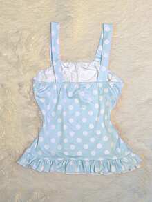 Glimmora 这款甜美可爱的童话风Y2K休闲修身露脐上衣，饰有波点和可爱的蝴蝶结，尽显甜美纯真，无论是送给朋友还是日常穿着都非常完美。 - 彩色 - 查看 2