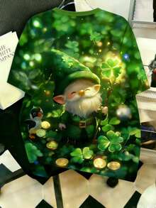 Manfinity Homme 男士时尚夏季休闲运动服，男士上衣，腹部肌肉处饰有鸭子图案印花设计 - 彩色 - 查看 2