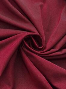 Cravure Plus Size Women's New Elegant Party Burgundy Romantic 3D Rose Off Shoulder Ruffle Hem Slit Waist Formal Maxi Dress - Burgundy - View 7