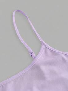 SHEIN EZwear Bộ 3 áo hai dây dáng ngắn cho nữ, áo tank top ôm sát gợi cảm cho mùa hè, màu hồng/vàng/tím. - Nhiều màu - Xem 6