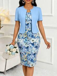 SHEIN Lady Ladies' Suit Elegant Set Vacation Set - Multicolor - View 5