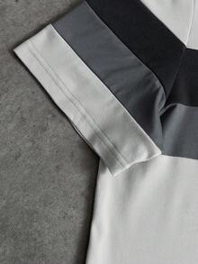 Manfinity CasualCool 男士三件套圆领T恤套装，三色拼接，灰色调，短袖短裤套装；男士灰白套装；男士夏季运动服；男士两件套休闲短裤套装；男士套装短裤；男士两件套条纹复古风，适合日常休闲、周末旅行、户外活动、探险旅行、轻松的工作环境或半正式场合，可作为男友/丈夫礼物、周年纪念/生日礼物、派对夏季假期、沙滩装、夏威夷婚礼、春夏两季穿着。 - 灰色 - 查看 6