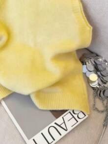 Resyla Cárdigan sin mangas de corte holgado - Amarillo - Ver 3